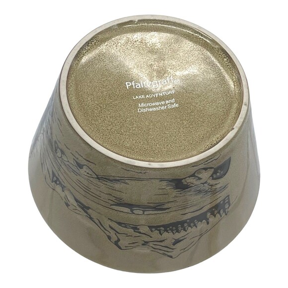 Pfaltzgraff Brown Glazed Set Wildlife Adventure Salad Plate Lake Adventure Bowl - Picture 12 of 13